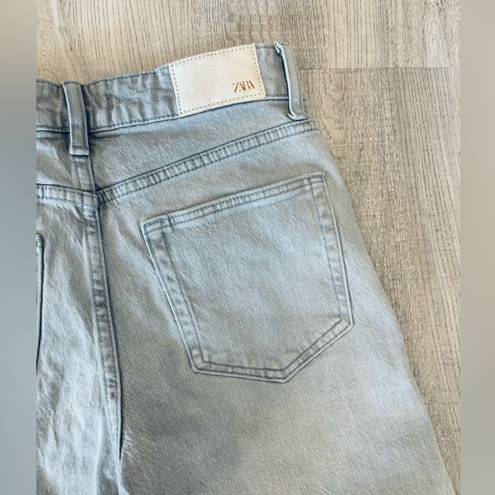 NWT Zara Jeans High Rise Straight Ankle Length Gray Size 34 (US 2) - Picture 4 of 8